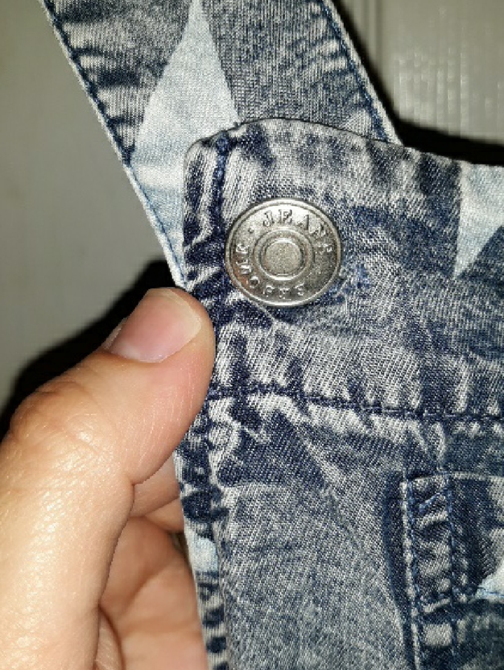 ee:some vintage lightweight  oversized mineral blue/white star pattern overall - Picture 11 of 15